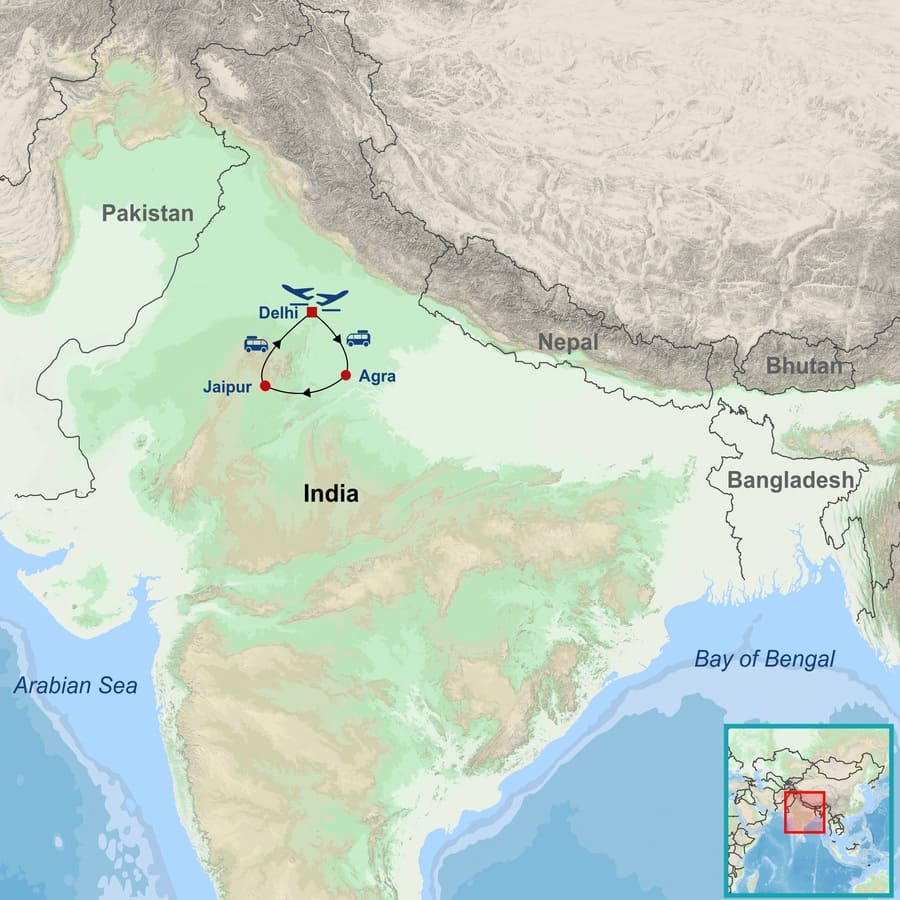 India and Nepal map