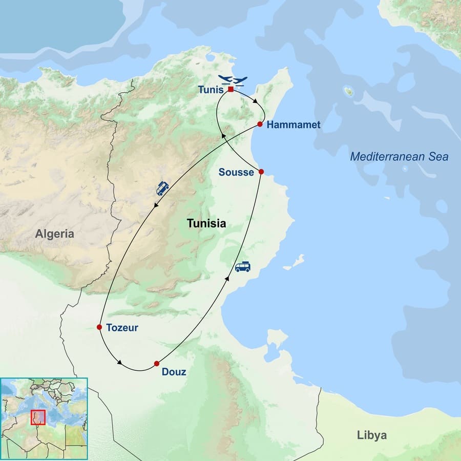 Tunisia map