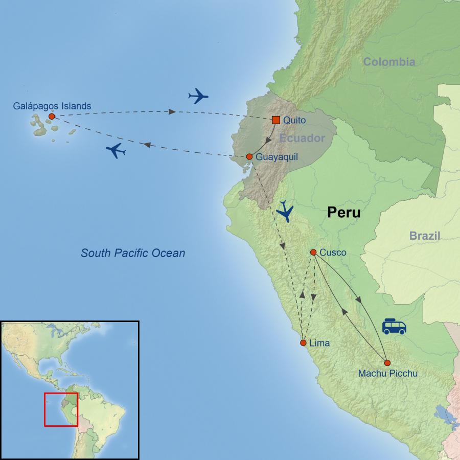 Ecuador and Peru map
