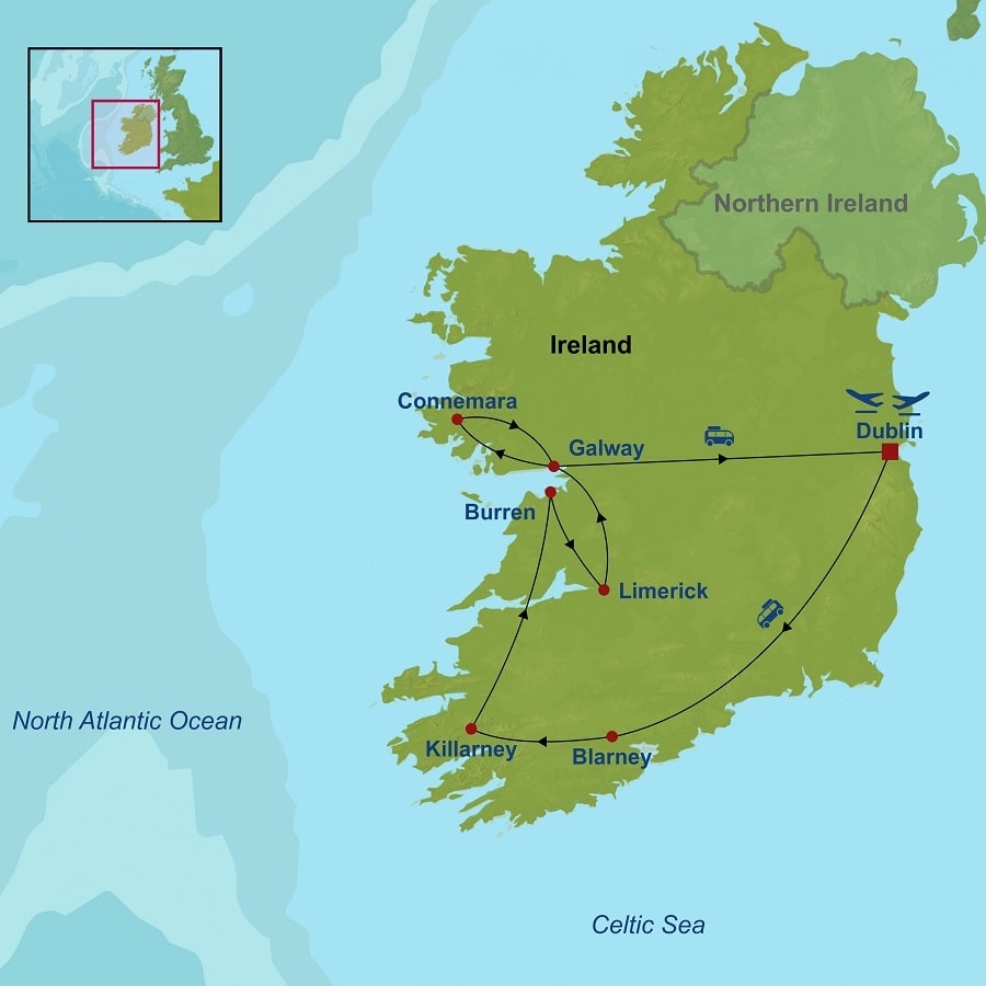 Island of Ireland map
